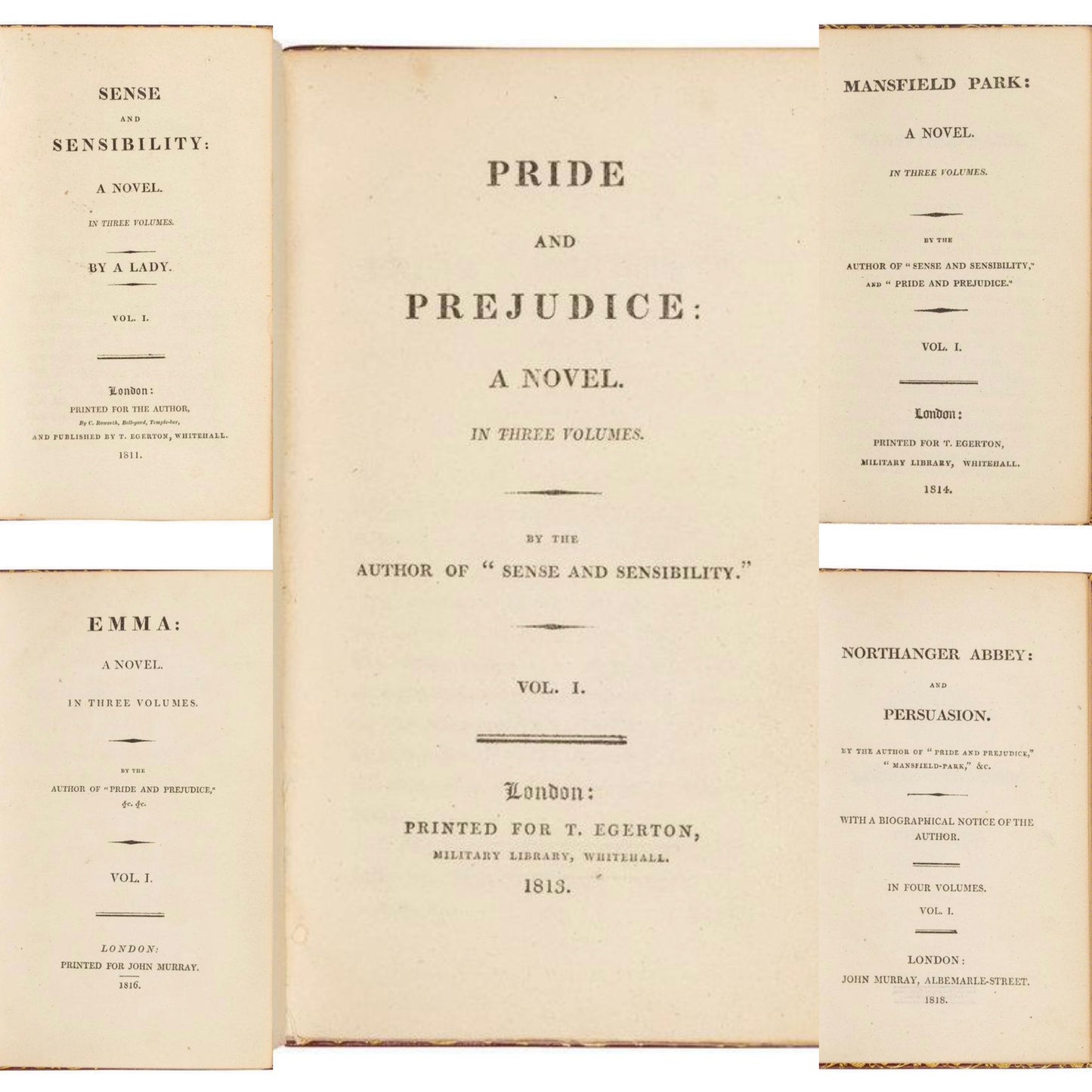 Austen, Jane - Her Complete Works, All First Editions - 1811, 1813, 1814, 1816, 1818