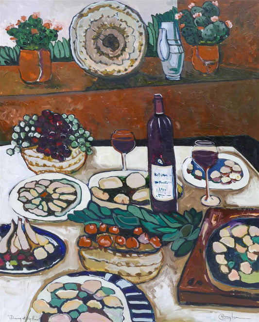 Nancy Lynn - Dining at Big Horn 50" x 40"