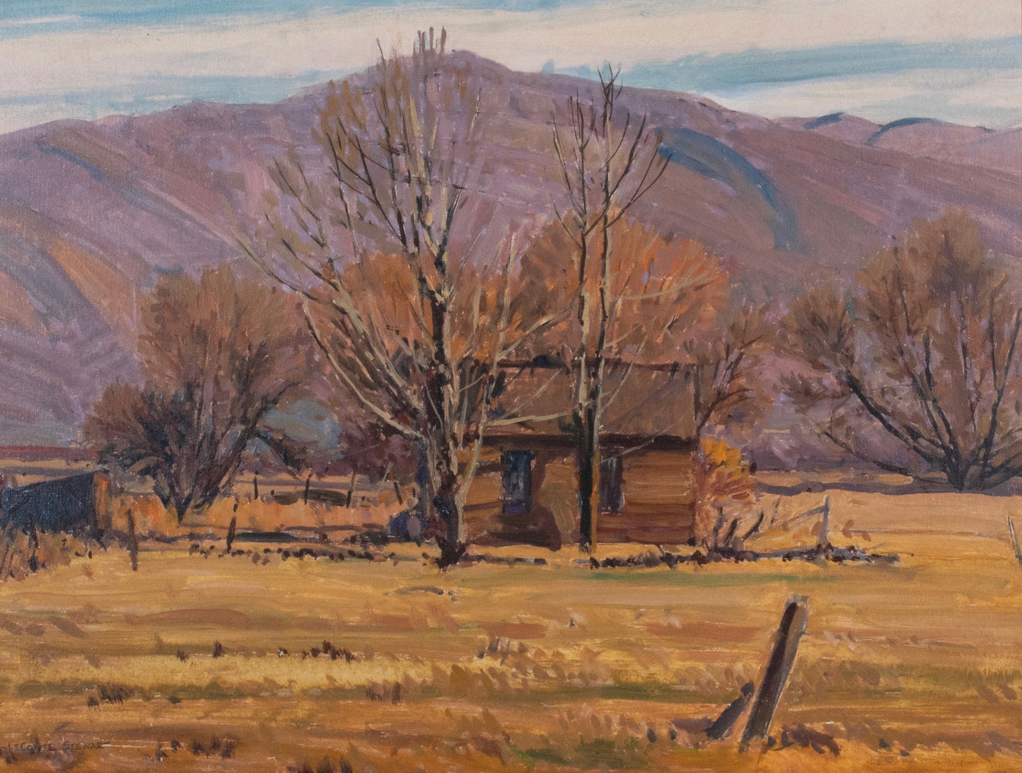 LeConte Stewart - Old House, Autumn, Porterville, Utah 18" x 24"