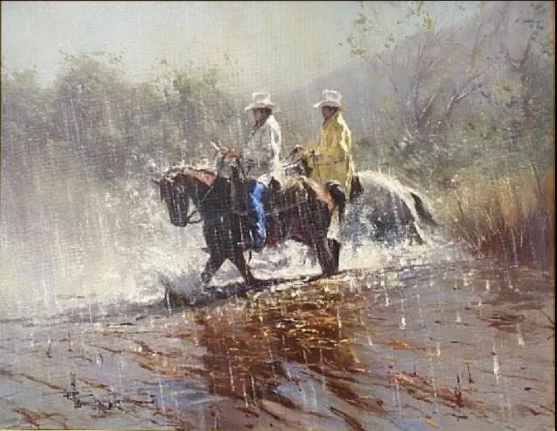 Robert Hagan - Wet Crossing 28" x 21.5"